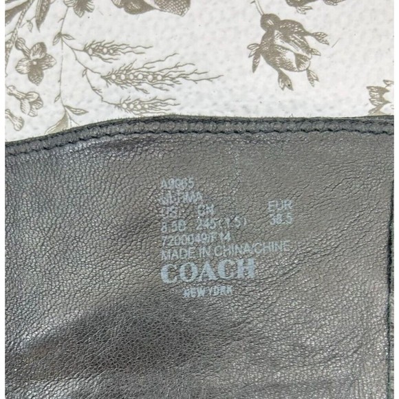 Coach Womens Ultima Boot size 8.5 Leather black stiletto sleek career buckle zip - Picture 14 of 14